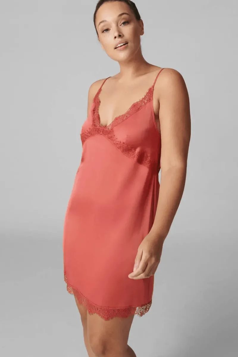 Nighties, Babydolls & Chemises | Mother's Day>Simone Pérèle Satin Secrets Nightdress Quartz Pink