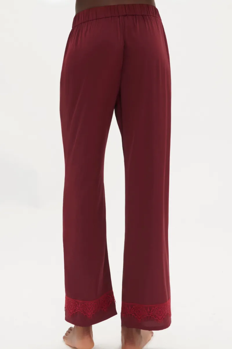 Pyjama Pants & Shorts | Red Lingerie>Simone Pérèle Satin Secrets Pants in Spinel Red SpinelRed