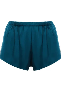 Pyjama Pants & Shorts | Luxury French Lingerie>Simone Pérèle Satin Secrets Short Cyan Blue