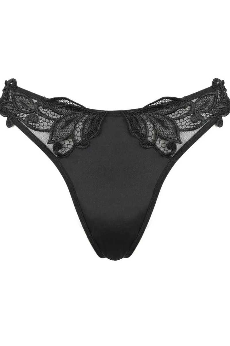 £30 And Under | Thongs & G-strings>Jolidon Savage Love Thong, Size XL (UK 14) Black