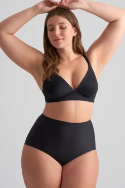 £30 And Under | High Waist Thongs And Knickers>Bye Bra Sculpting Mid Waist Brief Black