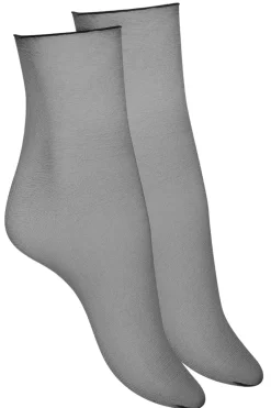 £30 And Under | Sexy Lingerie>Maison Close Sheer Cut & Curled Socks Black
