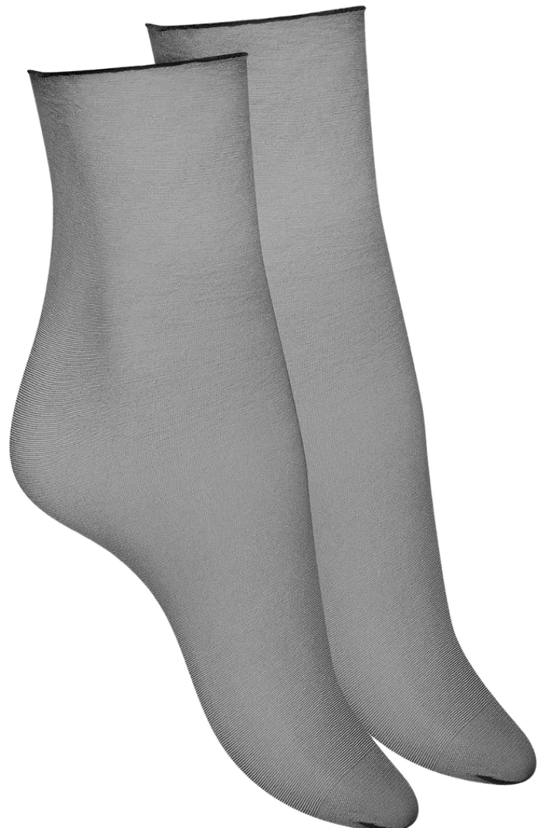 £30 And Under | Sexy Lingerie>Maison Close Sheer Cut & Curled Socks Black