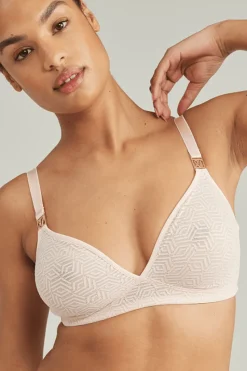 £30 And Under | Wireless Bras>Nudea Sheer Deco Bralette in Blush Pink BlushPink