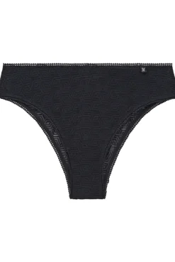 £30 And Under | Briefs>Nudea Sheer Deco High Leg Brief in Black