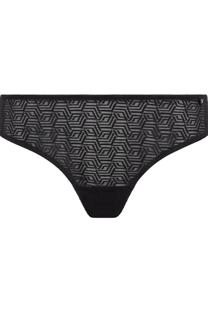 £30 And Under | Thongs & G-strings>Nudea Sheer Deco Thong in Black