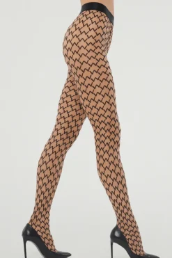 Nude Tights | Black Tights>Wolford Sheer W Tights Gobi/Black