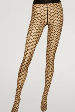 Nude Tights | Black Tights>Wolford Sheer W Tights Gobi/Black
