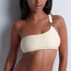 Sexy Lingerie | Luxury French Lingerie>Aubade Shimmering Waters One Shoulder Bikini Top GoldenWhite
