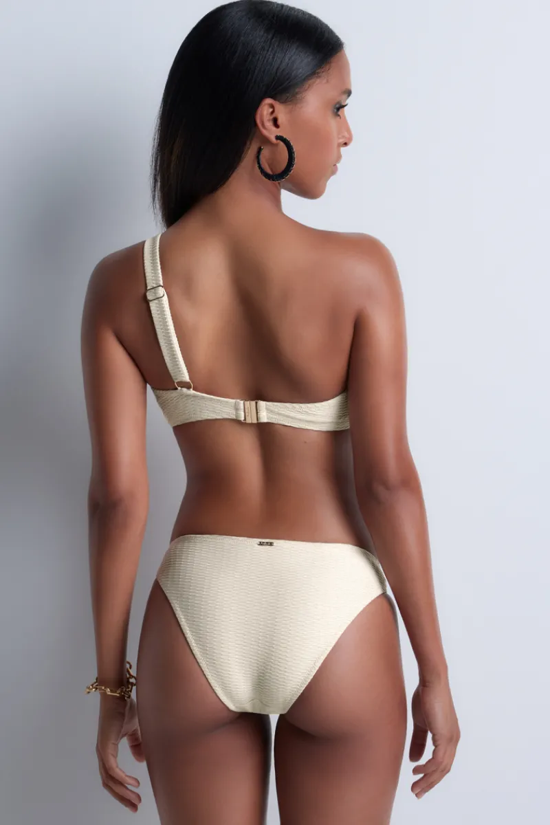 Sexy Lingerie | Luxury French Lingerie>Aubade Shimmering Waters One Shoulder Bikini Top GoldenWhite