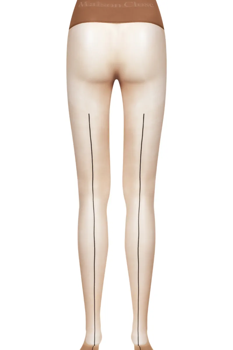 Nude Tights | Back Seamed Tights>Maison Close Signature Seamless Back Seamed Tights 20 Denier SunNude