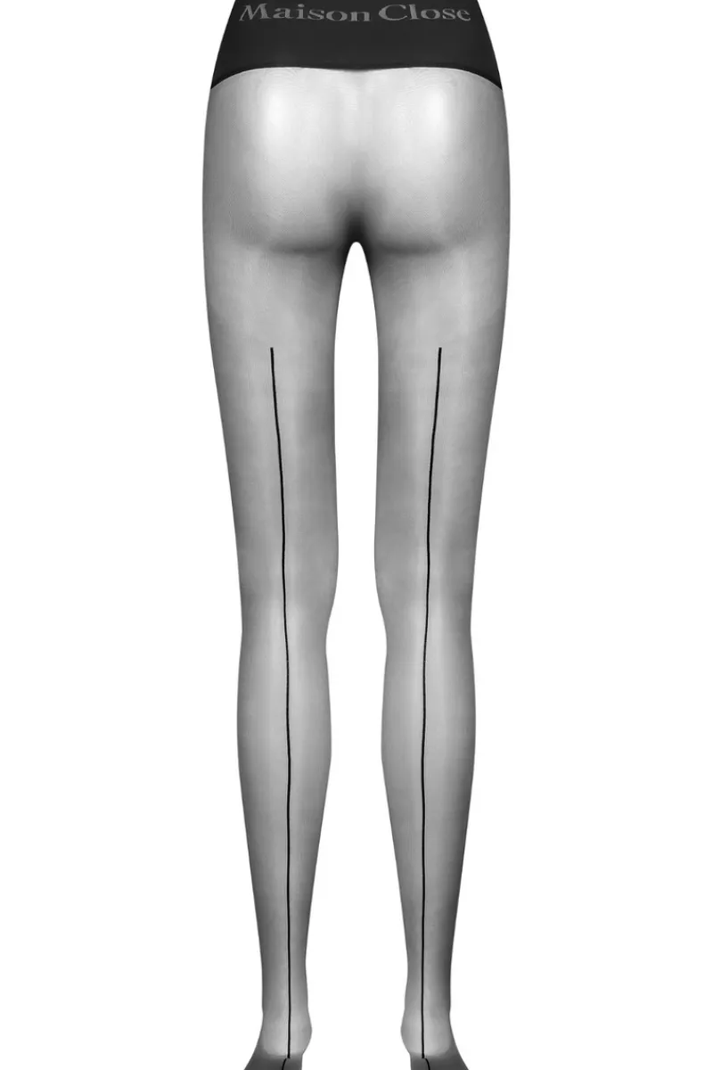Black Tights | Patterned Tights>Maison Close Signature Seamless Back Seam Tights 20 Denier Black
