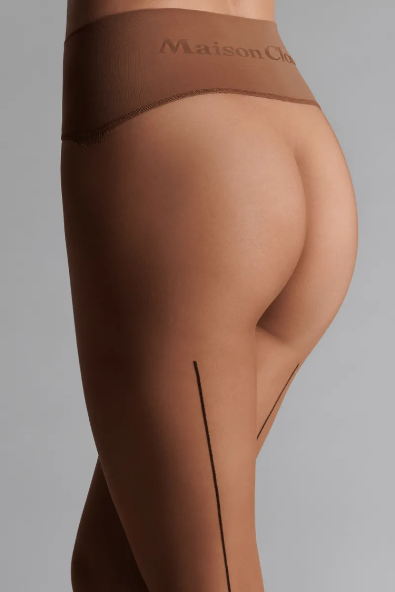 Nude Tights | Back Seamed Tights>Maison Close Signature Seamless Back Seamed Tights 20 Denier SunNude