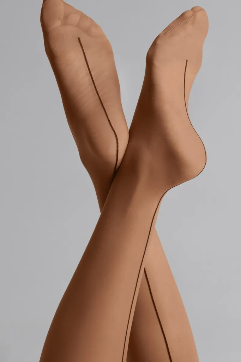Nude Tights | Back Seamed Tights>Maison Close Signature Seamless Back Seamed Tights 20 Denier SunNude
