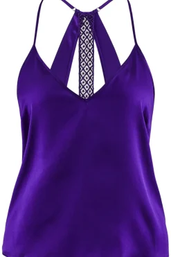 Silk Nightwear | Pyjama Tops>Aubade Silk Desire Top Ultraviolet