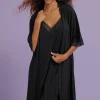 Kimonos & Robes | Mother's Day>Antigel Simply Graphic Mid-Length Robe in Black