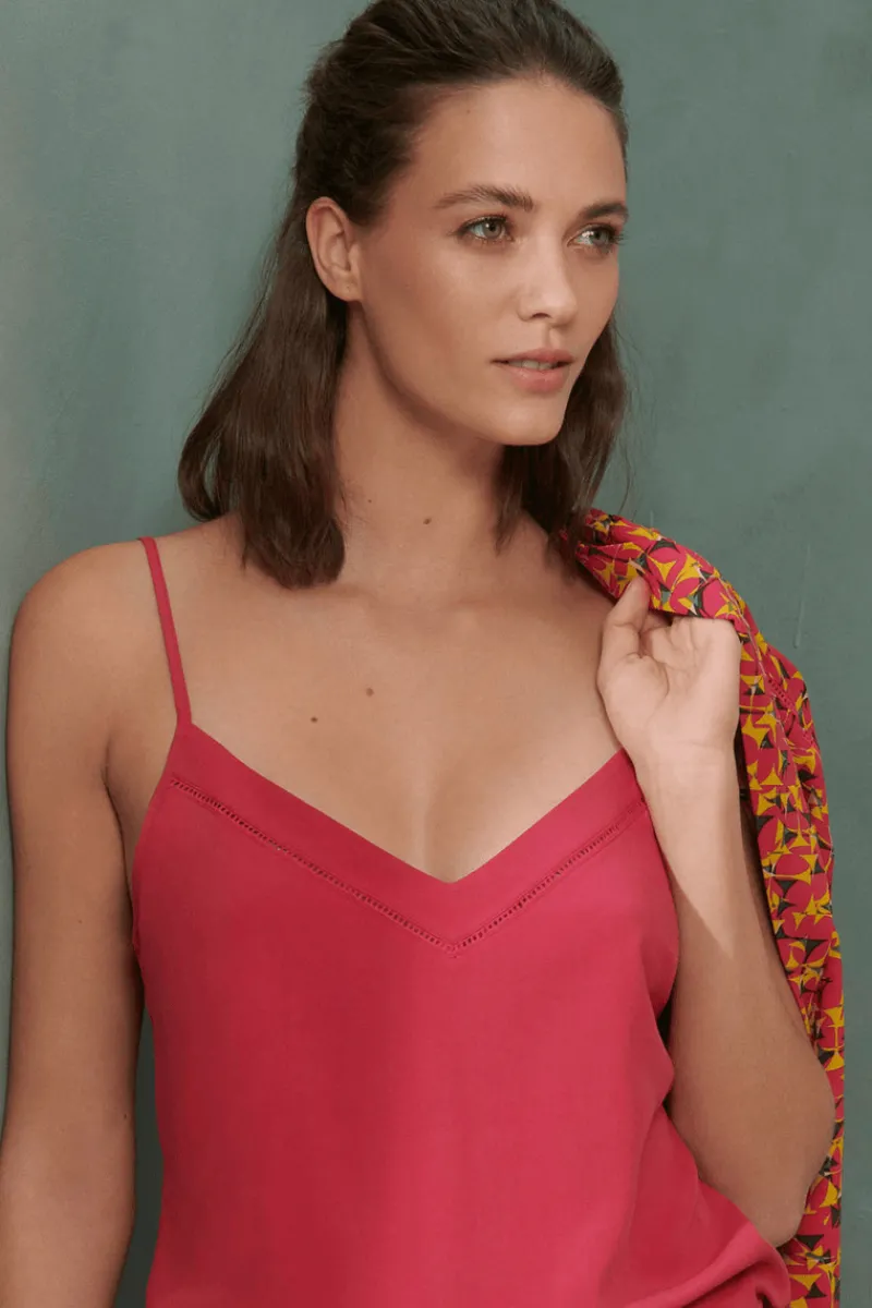 Pyjama Tops | Luxury French Lingerie>Simone Pérèle Songe Top PitayaPink