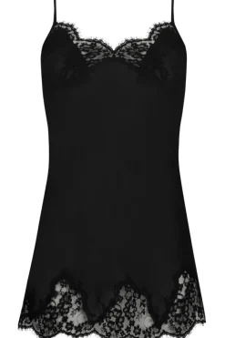 Silk Nightwear | Nighties, Babydolls & Chemises>Lise Charmel Splendeur Soie Crepe Silk Mini Nightie Black