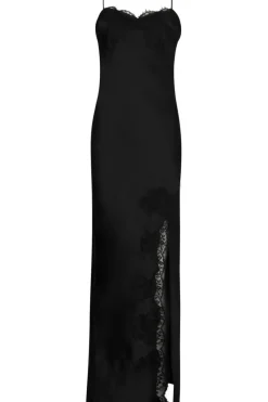 Silk Nightwear | Nighties, Babydolls & Chemises>Lise Charmel Splendeur Soie Long Nightie Black