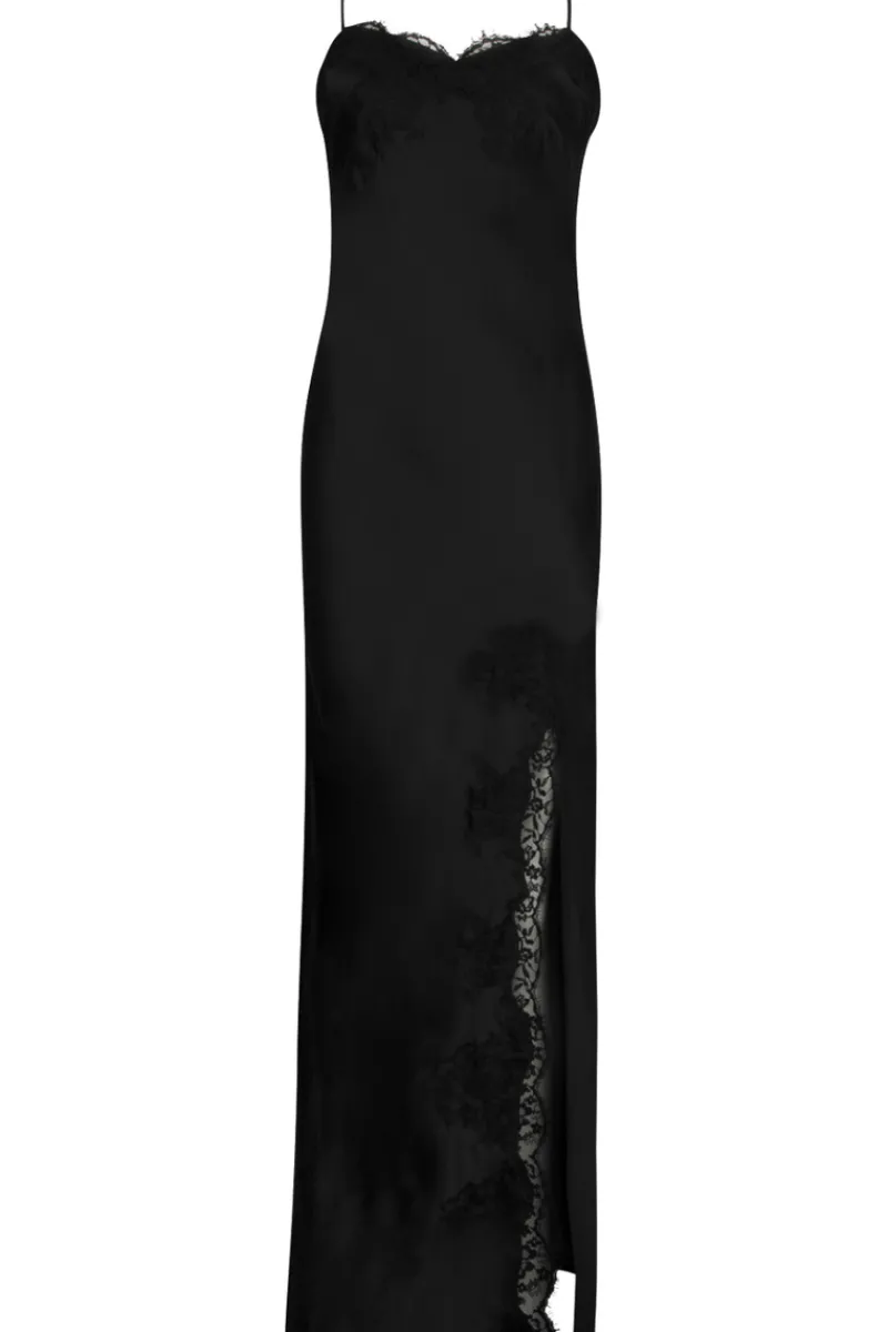 Silk Nightwear | Nighties, Babydolls & Chemises>Lise Charmel Splendeur Soie Long Nightie Black