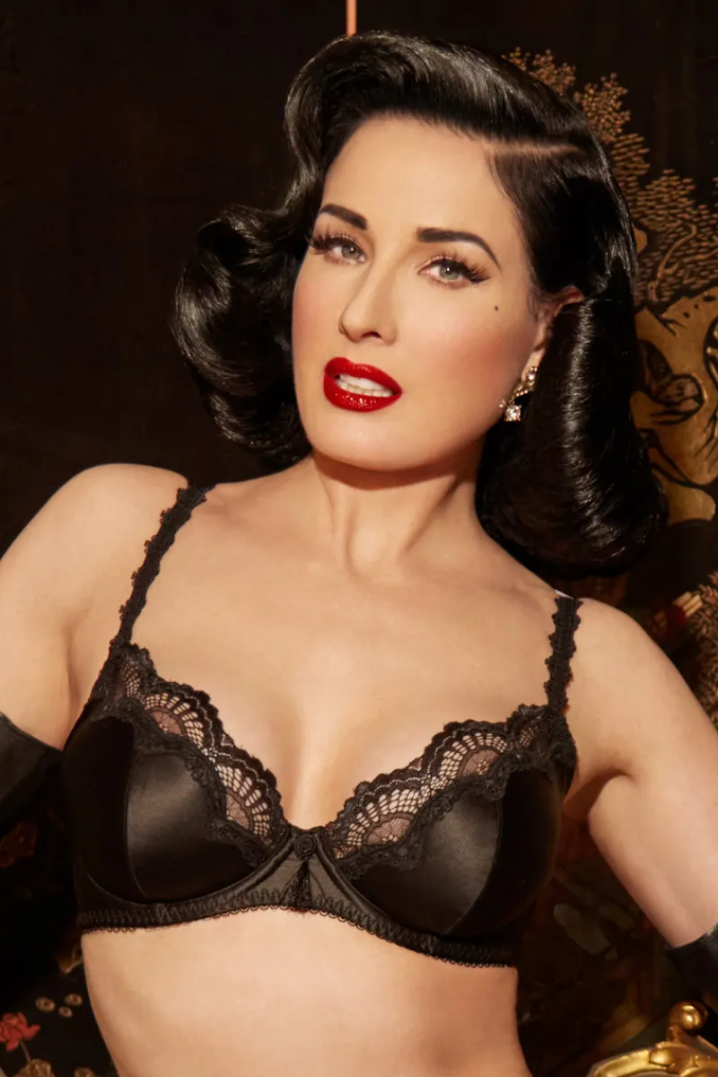 Balconette Bras & Demi Bras | Underwired Bras>Dita Von Teese Starlift Balconette Bra Black