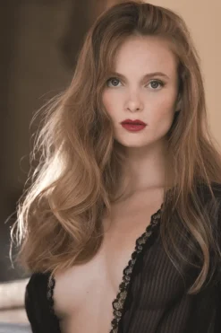 Kimonos & Robes | Sexy Lingerie>Cadolle Striped Chiffon & Lace Kimono Black
