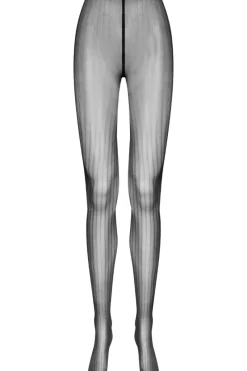Black Tights | Patterned Tights>Maison Close Striped Illusion Tights 30 Denier Black