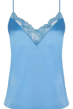 Mother's Day | Pyjama Tops>Lise Charmel Sublime En Dentelle Silk Camisole in Blue AzurSublime