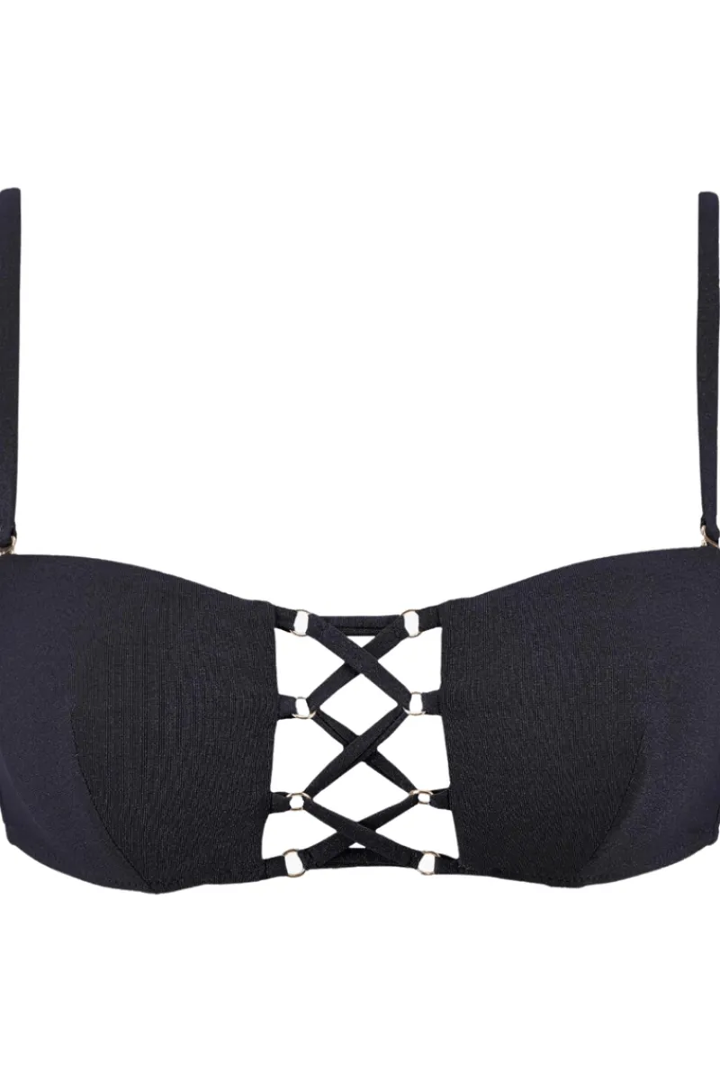 Sexy Lingerie | Luxury French Lingerie>Aubade Summer Glow Bandeau Bikini Top BlackSand