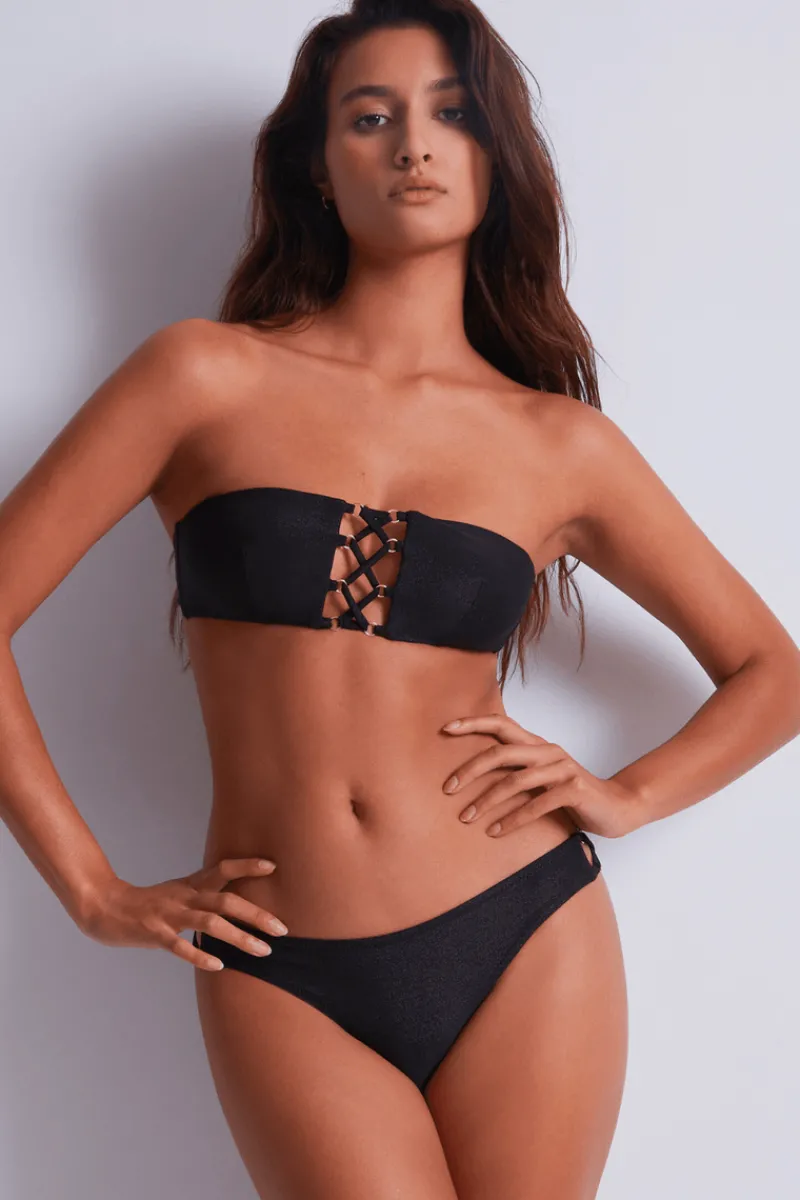 Sexy Lingerie | Luxury French Lingerie>Aubade Summer Glow Bandeau Bikini Top BlackSand