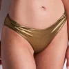 Sexy Lingerie | Luxury French Lingerie>Aubade Sunlight Glow Brazilian Bikini Bottom AntiqueGold