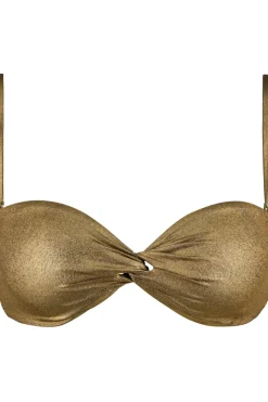 Sexy Lingerie | Luxury French Lingerie>Aubade Sunlight Glow Moulded Bandeau Bikini Top AntiqueGold