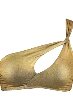 Sexy Lingerie | Luxury French Lingerie>Aubade Sunlight Glow One Shoulder Bikini Top AntiqueGold