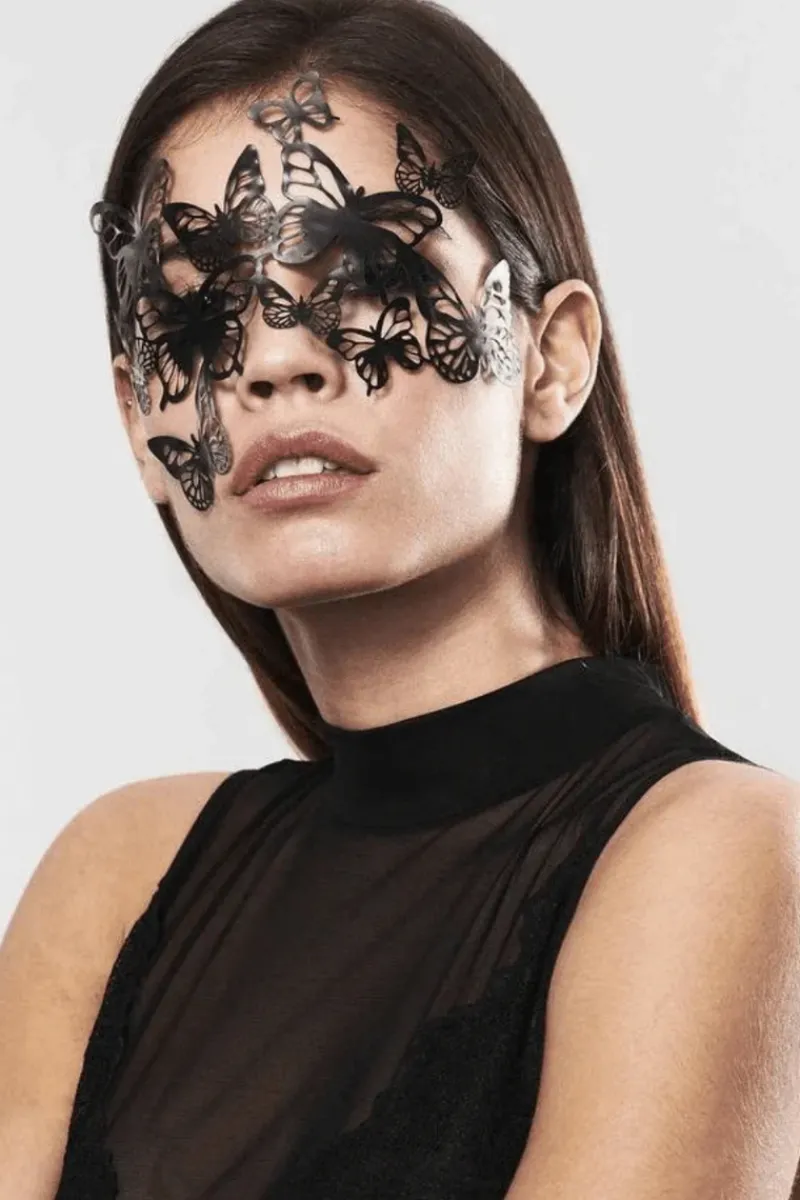 Masks & Blindfolds | Pleasure>Bijoux Indiscrets Sybille Vinyl Butterfly Mask Black