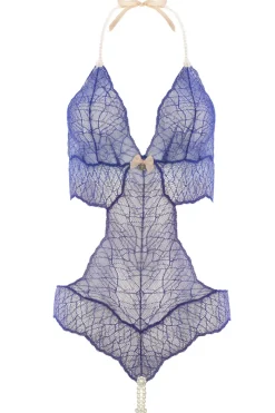 Pearl Thong Bodysuits | Sexy Lingerie>Bracli Sydney Daisy Double Pearl Body Blue