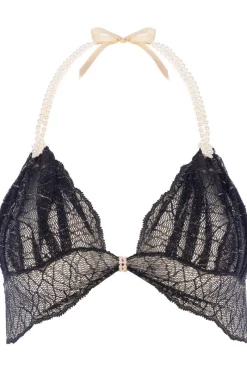 Sexy Lingerie | Wireless Bras>Bracli Sydney Daisy Pearl Bra in Black