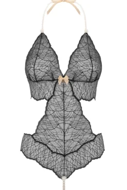 Pearl Thong Bodysuits | Sexy Lingerie>Bracli Sydney Daisy Single Pearl Body Black