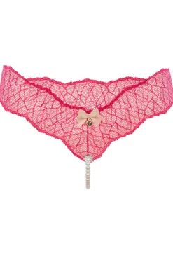 Red Lingerie | Sexy Lingerie>Bracli Sydney Daisy Single Pearl Thong in Red