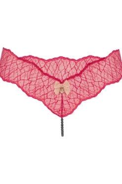 Red Lingerie | Sexy Lingerie>Bracli Sydney Dark Single Pearl Thong Red