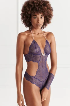 Pearl Thong Bodysuits | Sexy Lingerie>Bracli Sydney Double Pearl Body Blue, Size L