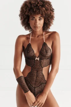 Pearl Thong Bodysuits | Sexy Lingerie>Bracli Sydney Double Pearl Body Black, Size L
