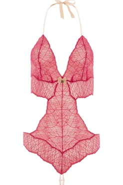 Red Lingerie | Pearl Thong Bodysuits>Bracli Sydney Double Pearl Body Red, Size XL