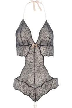 Pearl Thong Bodysuits | Sexy Lingerie>Bracli Sydney Double Pearl Body Black, Size L