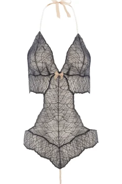 Pearl Thong Bodysuits | Sexy Lingerie>Bracli Sydney Single Pearl Body Black