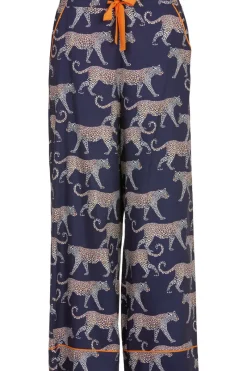 Pyjama Pants & Shorts | £30 And Under>Cyberjammies Taylor Leopard Print Pyjama Bottom, Size UK 8 Navy