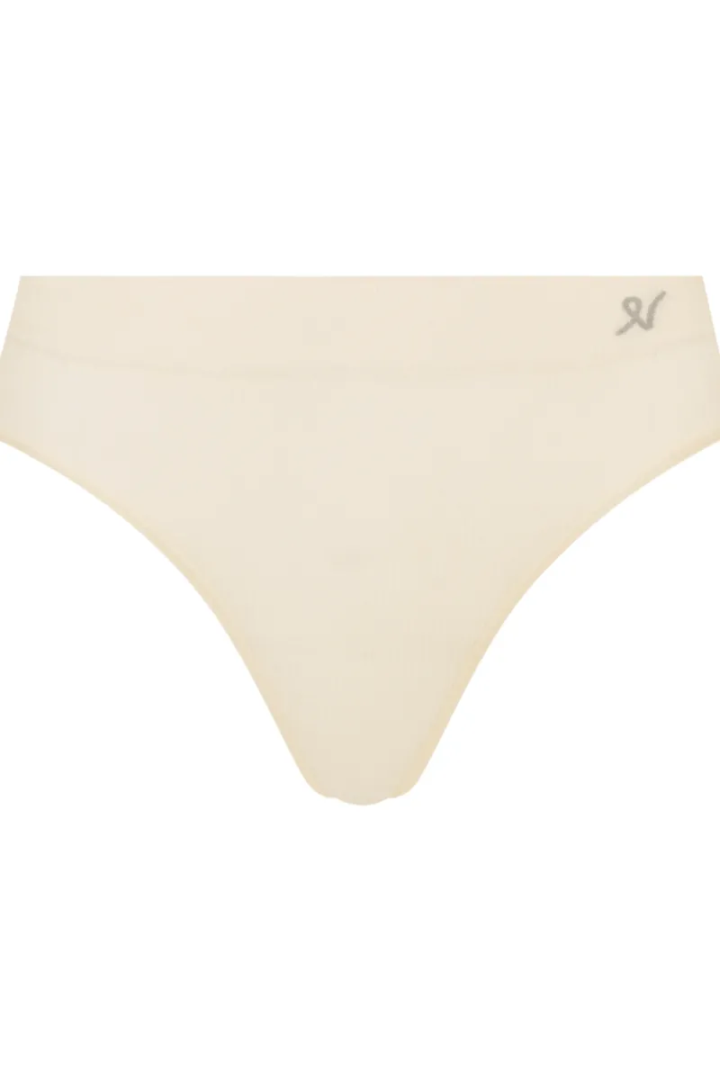 £30 And Under | Bridal & Honeymoon Lingerie>Nudea Tencel™ Seamless High Leg Brief in White Sand, Size XS (UK 6-8)