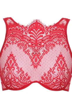 Red Lingerie | Underwired Bras>Prelude The Black Swan Fantasy Bra with Swarovski Crystals in Red