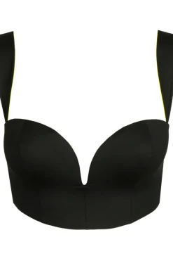 Plunge Bras>Sarda Tomorrowland x Greta Plunge Bikini Top Black