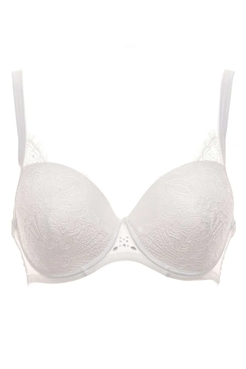 £30 And Under | Bridal & Honeymoon Lingerie>Prelude Tresor Bra With Swarovski Crystals (D-DD sizing) Ivory