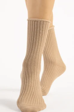 £30 And Under | Sheer Lingerie>FiORE Trinny Cotton Socks in Beige